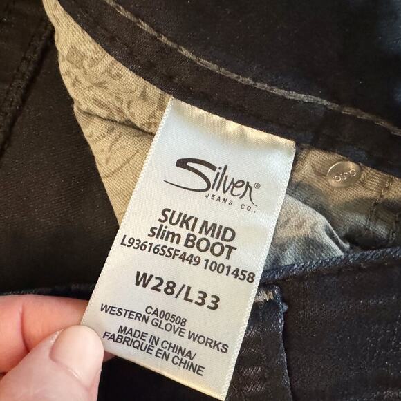 Silver Jeans Women's Sz 28 28x33 Blue Suki Mid Rise Slim Boot Cut 1147 - Picture 5 of 16